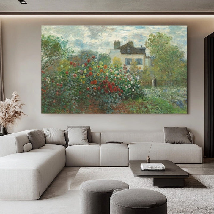 Peinture Monet Jardin, art mural décoration nature