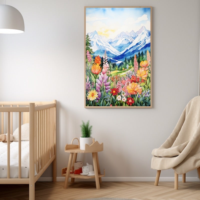 Peinture Montagne Chambre Bébé