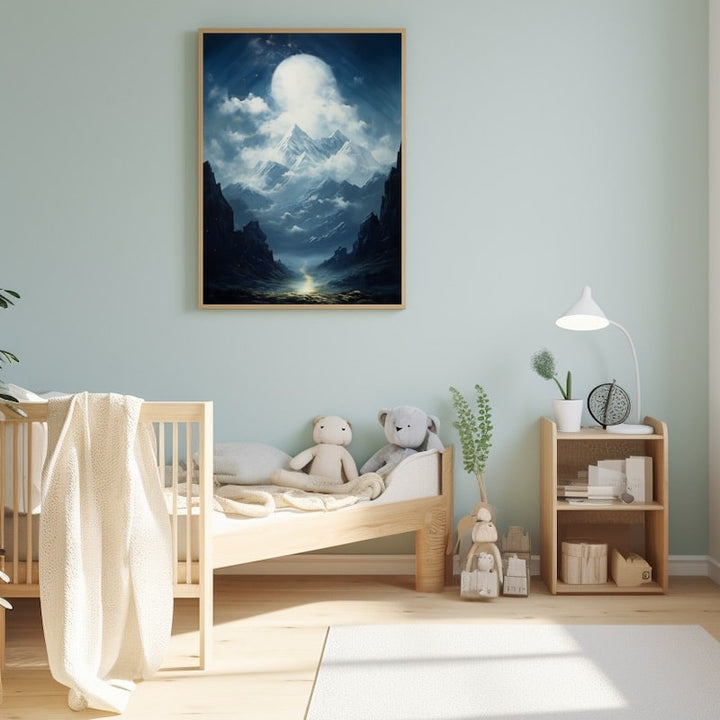 Peinture Montagne Chambre Garçon, art mural décoration nature