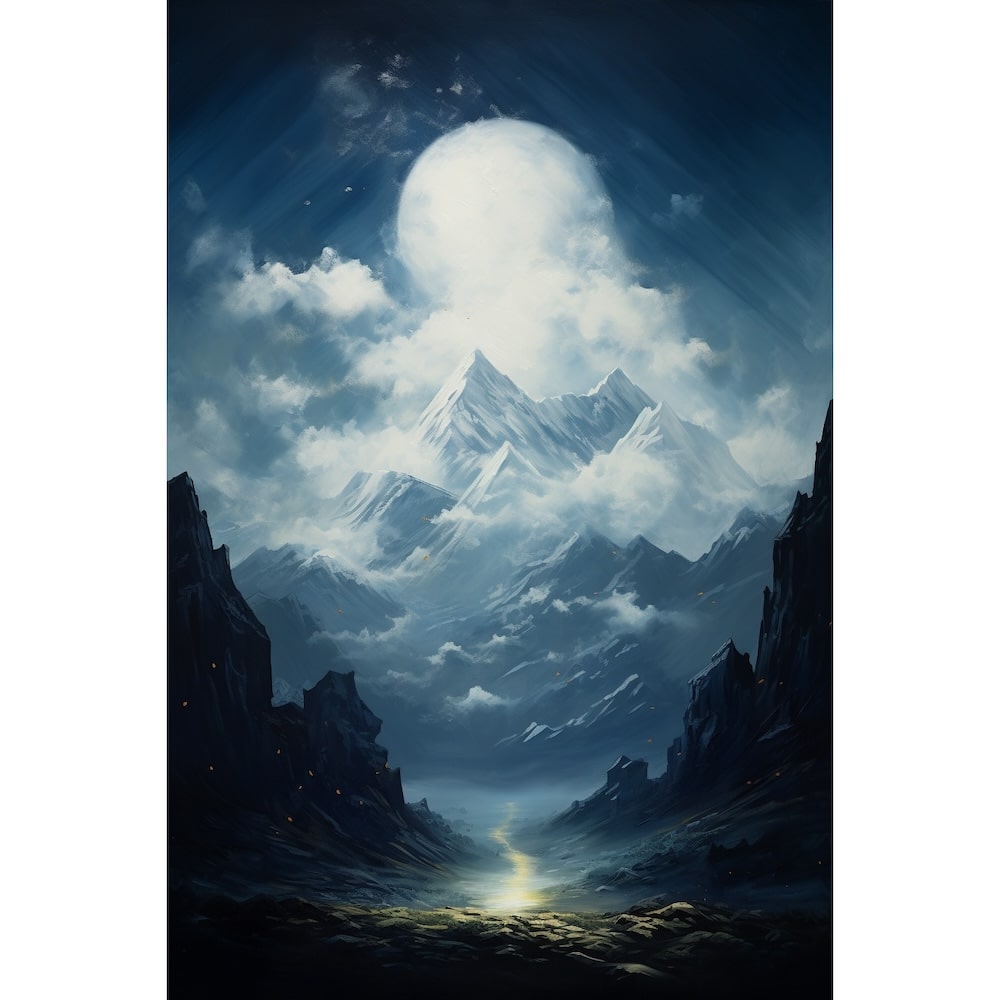 Peinture Montagne Chambre Garçon, art mural décoration nature