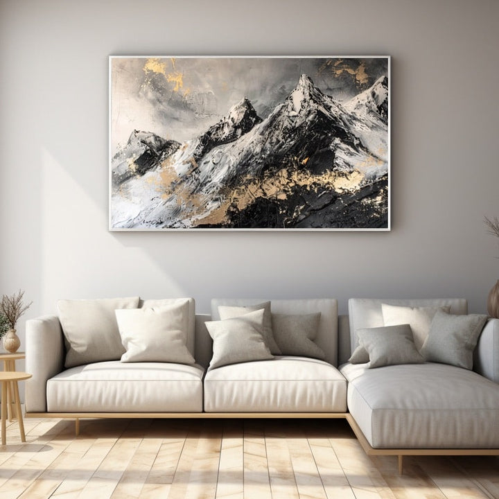 Peinture Montagne Moderne, art mural décoration nature