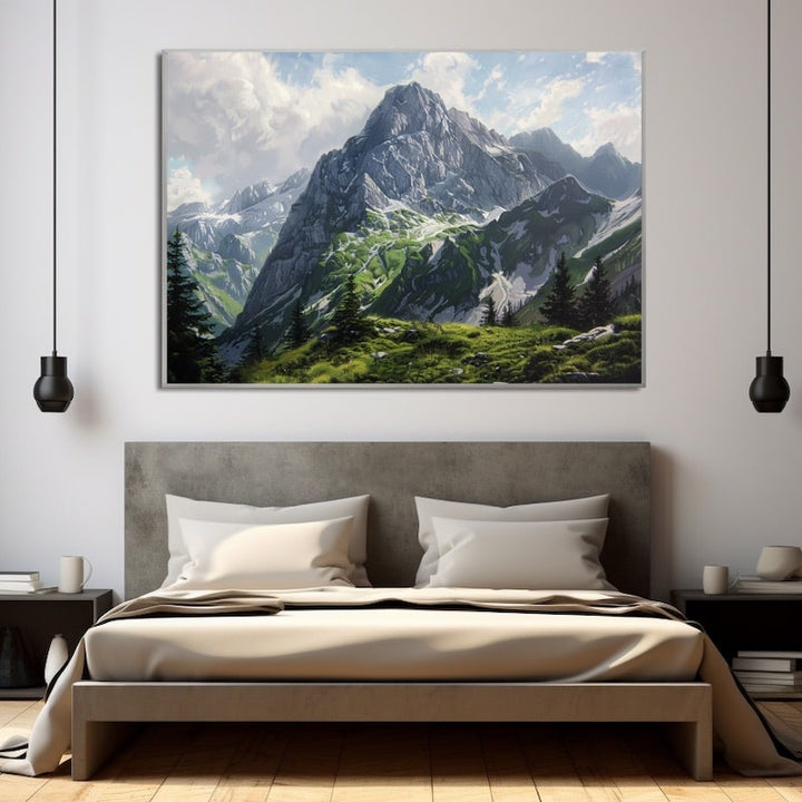 Peinture Montagnes Rocheuses, art mural décoration nature