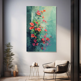 Peinture Murale Fleurs, art mural décoration nature