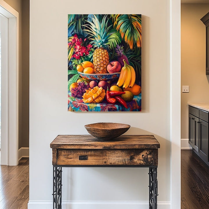 Peinture Nature Morte Fruits et Légumes, art mural décoration nature