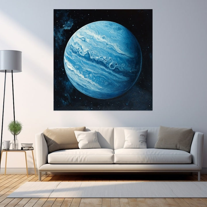 Peinture Neptune, art mural décoration nature