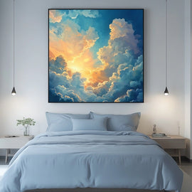 Peinture Nuage, art mural décoration nature