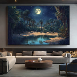 Peinture Oasis, art mural décoration nature