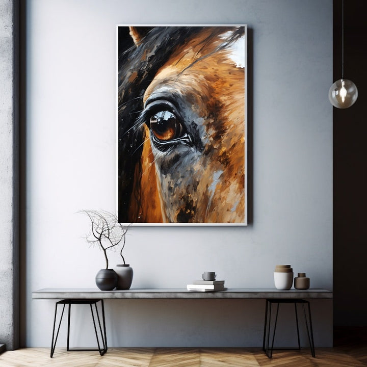 Peinture Oeil de Cheval, art mural décoration nature