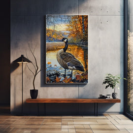 Peinture Oie, art mural décoration nature