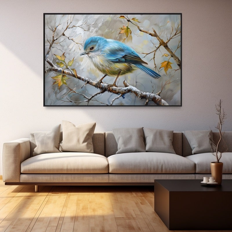 Peinture Oiseau Bleu