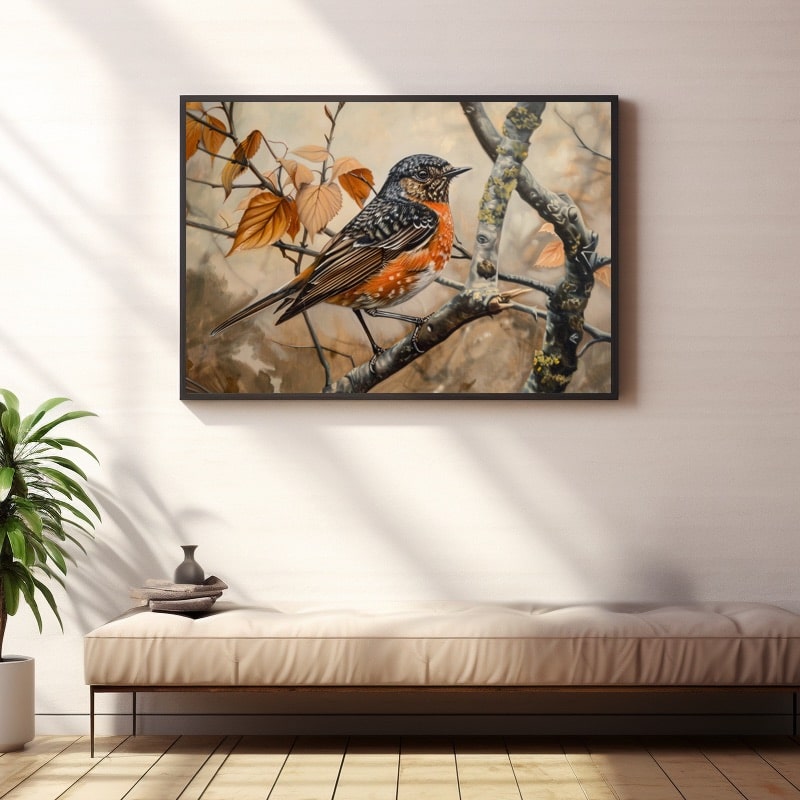 Peinture Oiseau Sur Branche