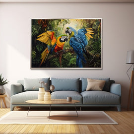 Peinture Oiseaux Exotiques, art mural décoration nature