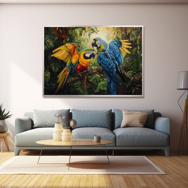 Peinture Oiseaux Exotiques, art mural décoration nature