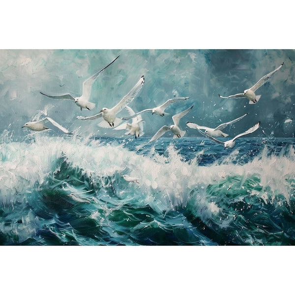 Peinture Oiseaux de Mer, art mural décoration nature