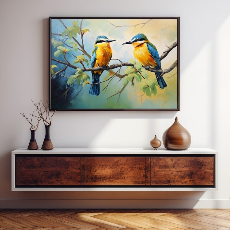 Peinture Oiseaux Sur Une Branche