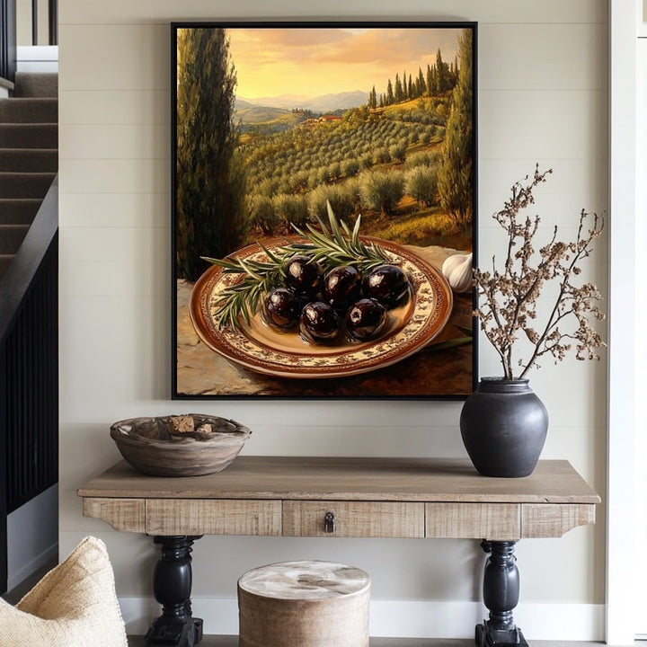 Peinture Olive, art mural décoration nature
