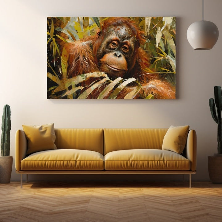 Peinture Orang-Outan, art mural décoration nature