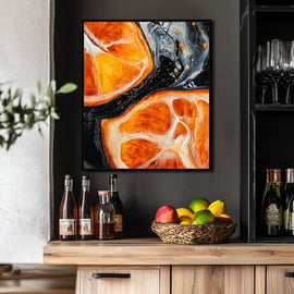 Peinture Orange Confite, art mural décoration nature