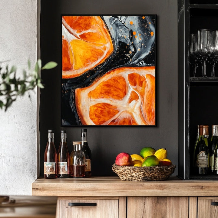 Peinture Orange Confite, art mural décoration nature