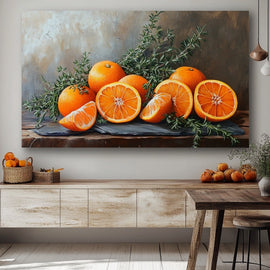 Peinture Orange Cuisine, art mural décoration nature