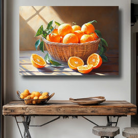 Peinture Orange Fruit, art mural décoration nature