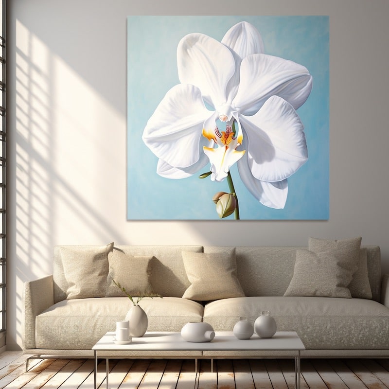 Peinture Orchidée Blanche
