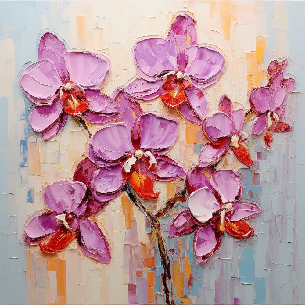 Peinture Orchidée sur Toile, art mural décoration nature