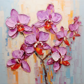 Peinture Orchidée sur Toile, art mural décoration nature