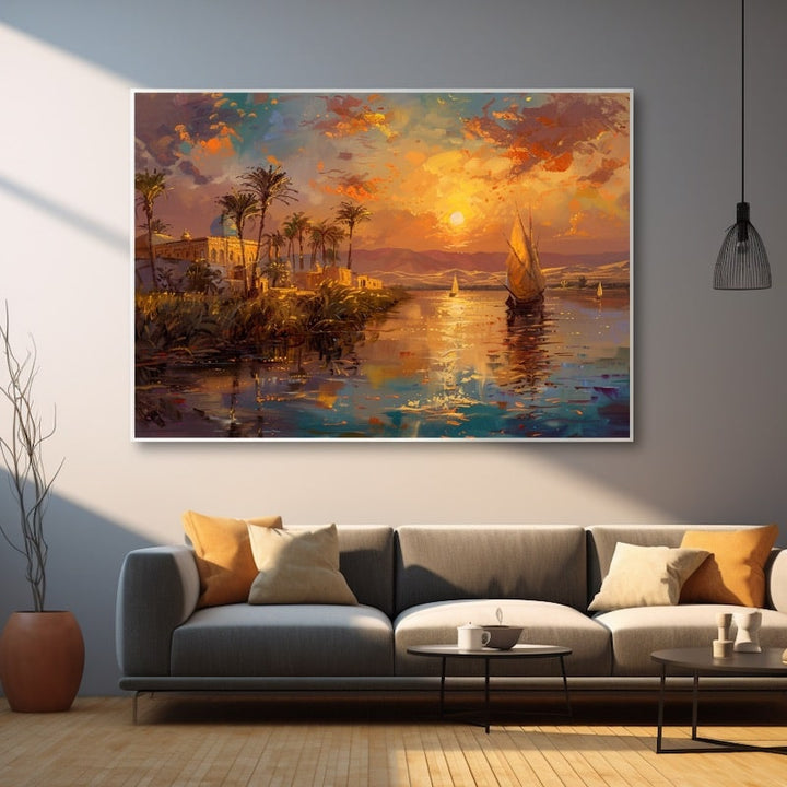 Peinture Orientaliste Paysage, art mural décoration nature