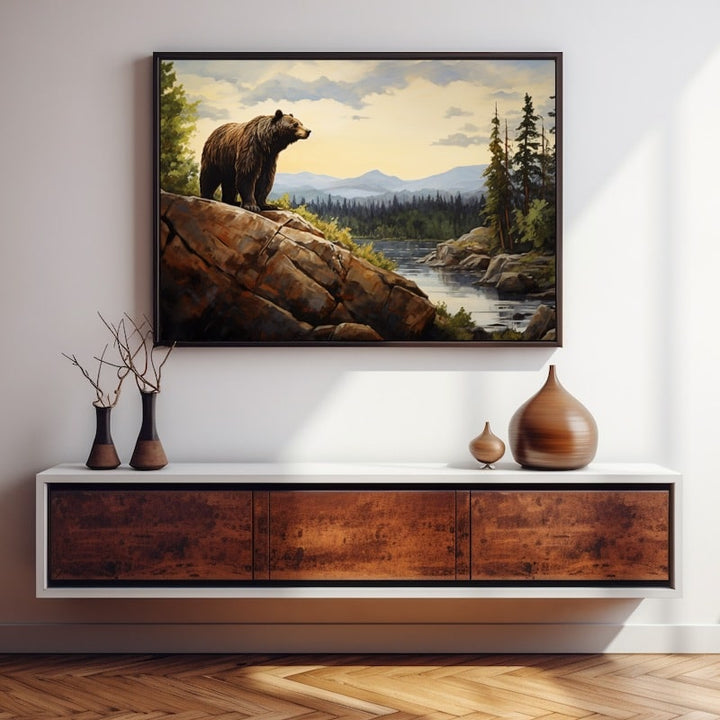 Peinture Ours, art mural décoration nature