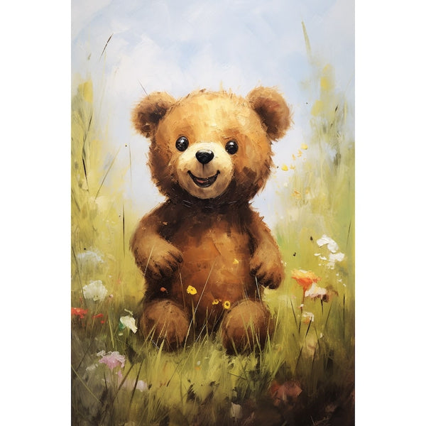 Peinture Ours en Peluche, art mural décoration nature