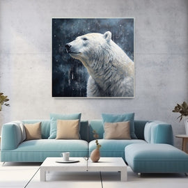Peinture Ours Polaire, art mural décoration nature
