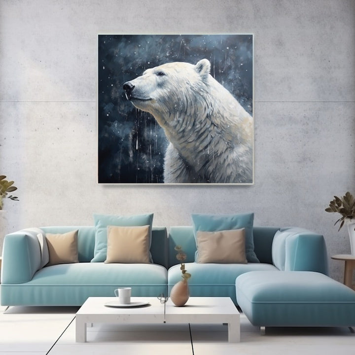 Peinture Ours Polaire, art mural décoration nature