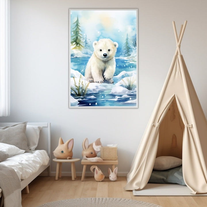 Peinture Ours Polaire Maternelle, art mural décoration nature