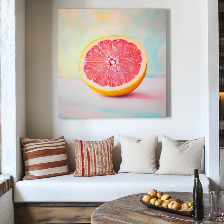 Peinture Pamplemousse, art mural décoration nature