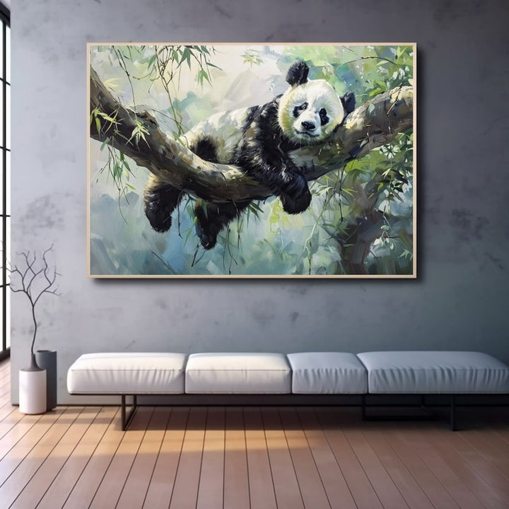 Peinture Panda Acrylique, art mural décoration nature