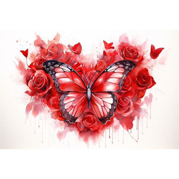 Tableau Papillon Coeur, art mural décoration nature