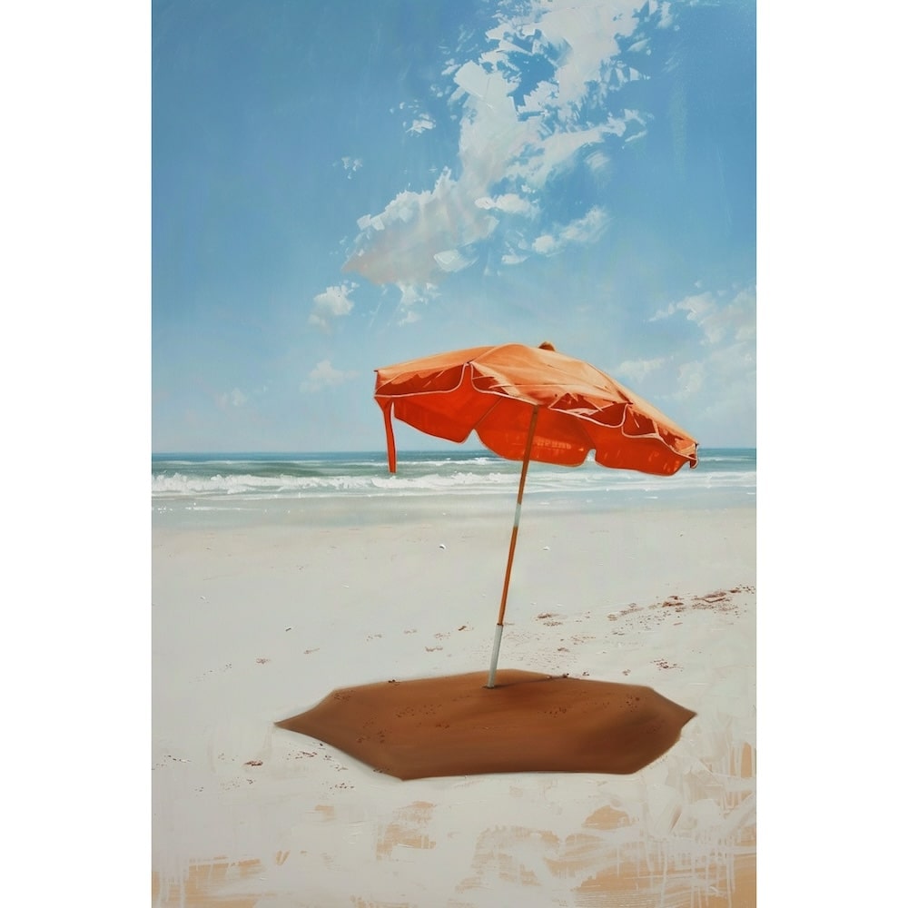 Peinture Parasol Ouvert en Été, art mural décoration nature