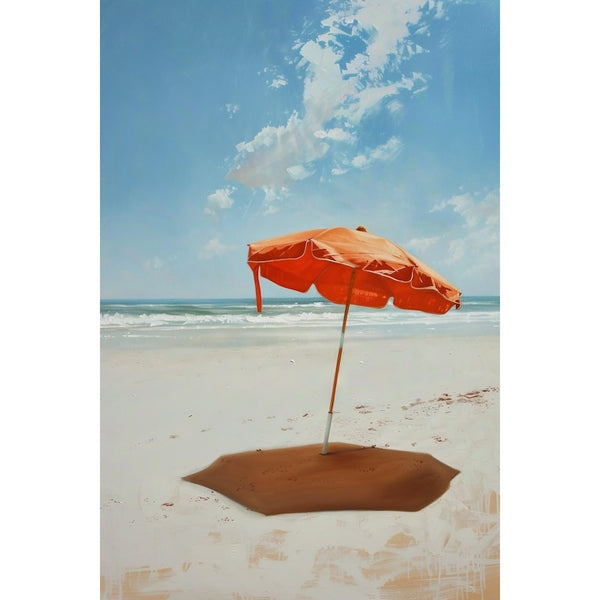 Peinture Parasol Ouvert en Été, art mural décoration nature