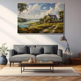 Peinture Paysage Bretagne, art mural décoration nature