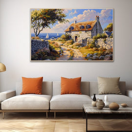 Peinture Paysage Breton, art mural décoration nature
