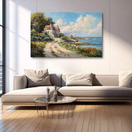 Peinture Paysage Breton Acrylique, art mural décoration nature