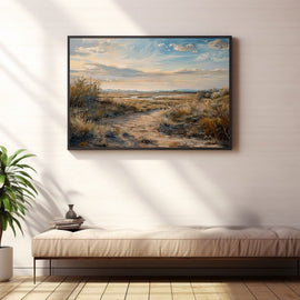 Peinture Paysage Camargue, art mural décoration nature