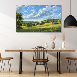 Peinture Paysage Champêtre, art mural décoration nature