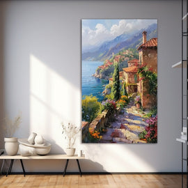 Peinture Paysage Côte D'Azur, art mural décoration nature