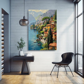 Peinture Paysage Côtier, art mural décoration nature