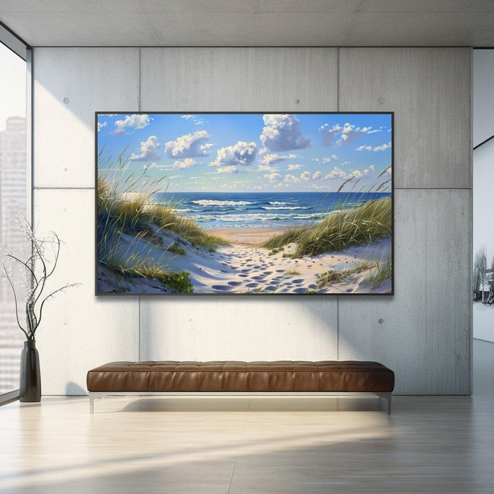 Peinture Dunes et Chemin vers la Mer, art mural décoration nature