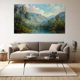 Peinture Paysage Exotique, art mural décoration nature