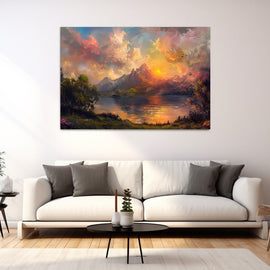 Peinture Paysage Féerique, art mural décoration nature