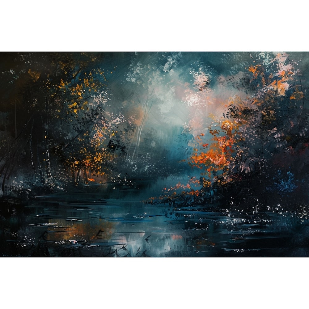 Peinture Paysage Fond Noir